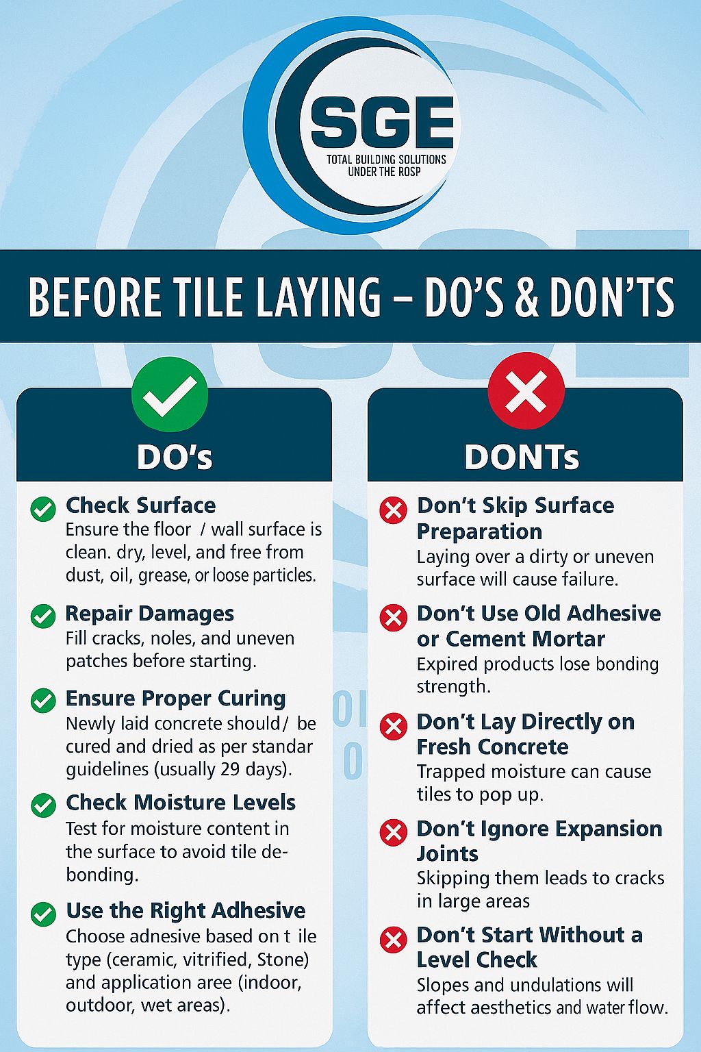 Before Tile Laying – Essential Do’s & Don’ts for a Lasting Finish - Sri ...